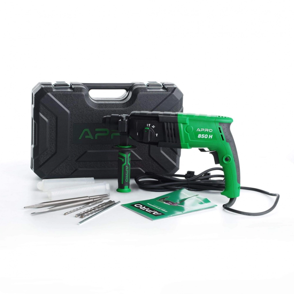 перфоратор прямий APRO 2,8 Дж, 850В, SDS +, 850H, кейс