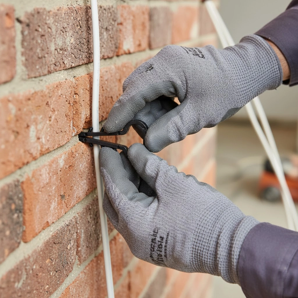 Дюбель-ёлочка 6x3 для плоских проводов чёрный APRO