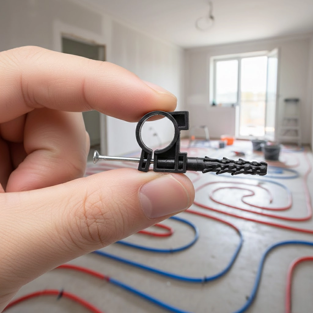 Обойма для труб и кабеля 20–22 мм чёрная APRO