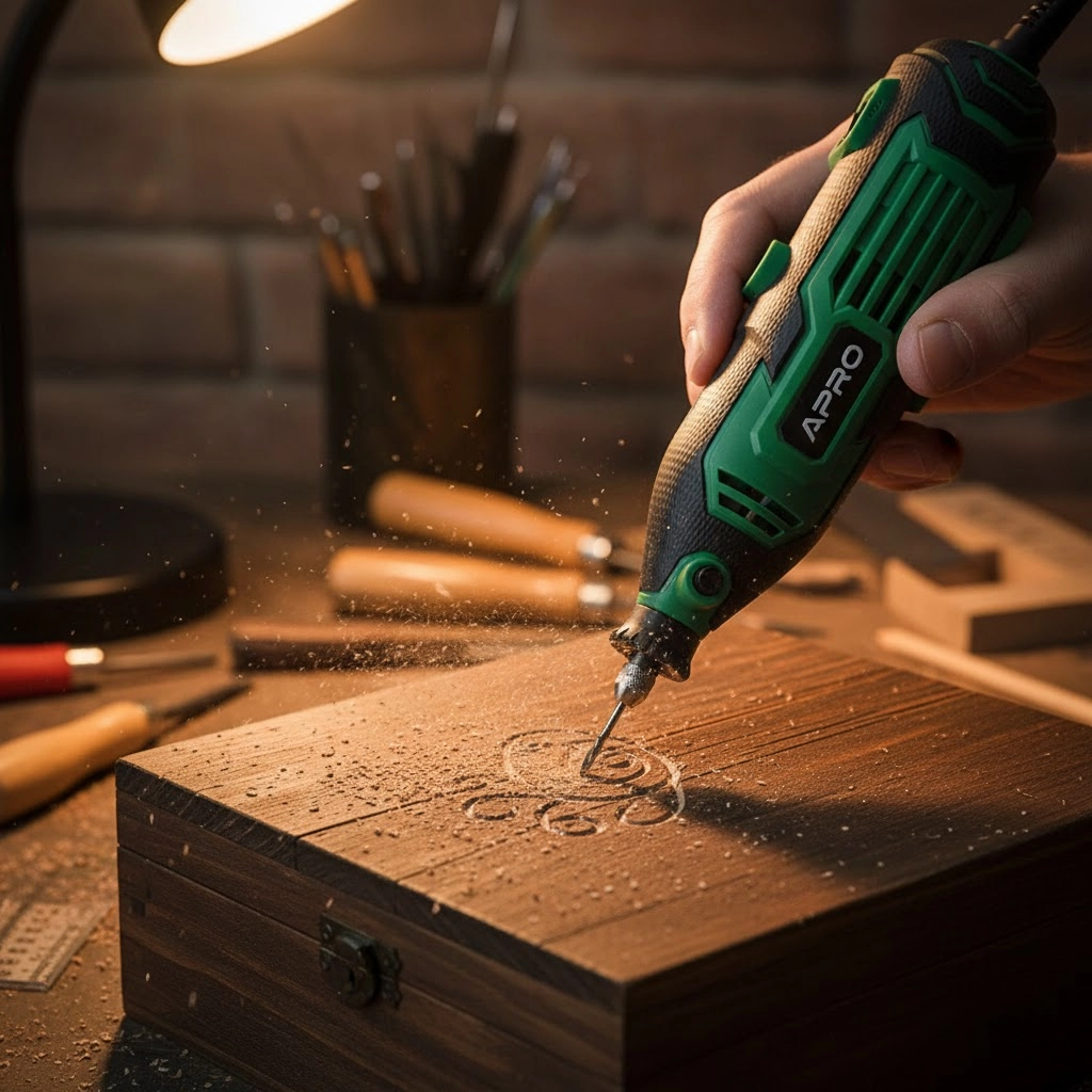 Регулировка оборотов гравера APRO