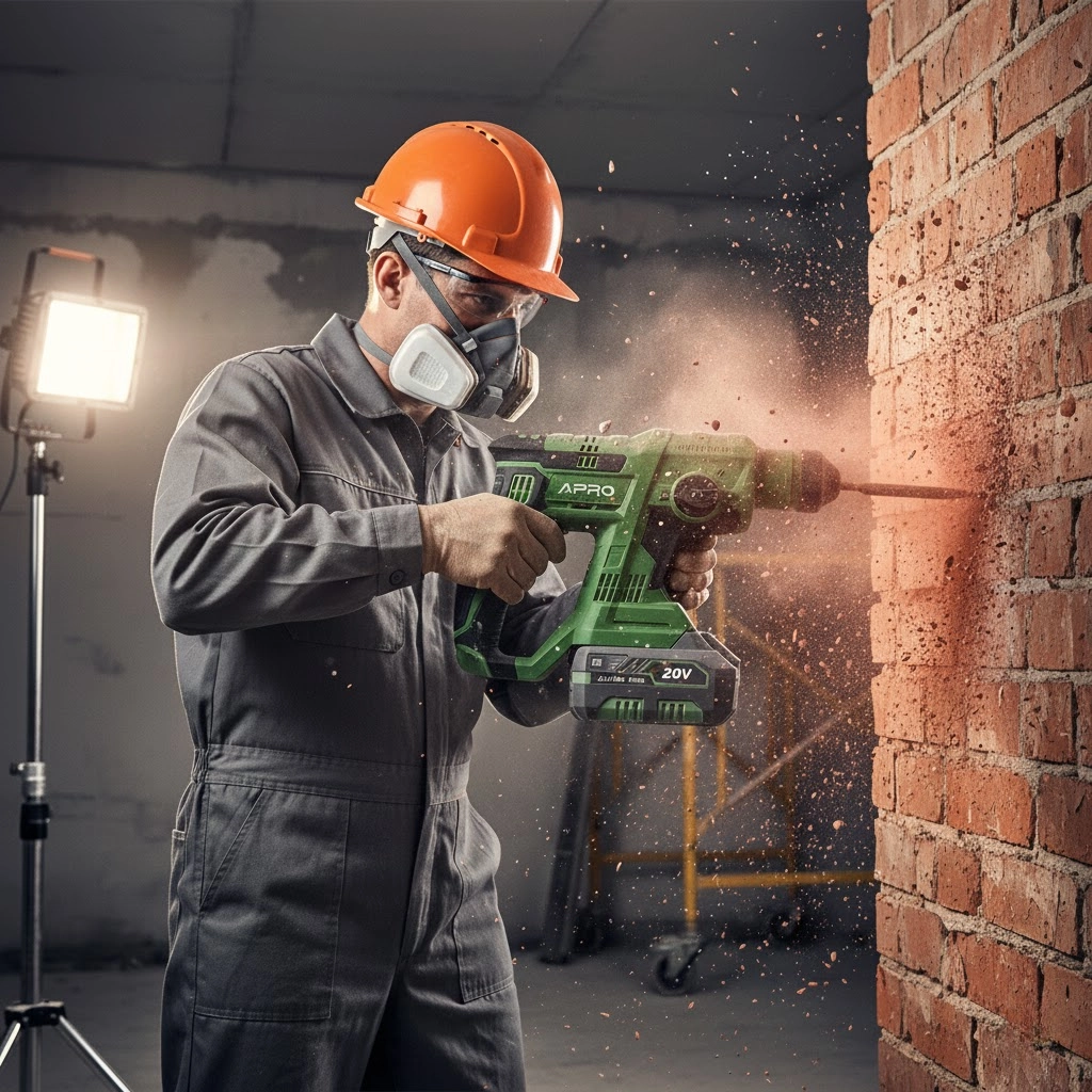перфоратор безщіточний APRO 20CBH, SDS+, 3 Дж – компактний і потужний