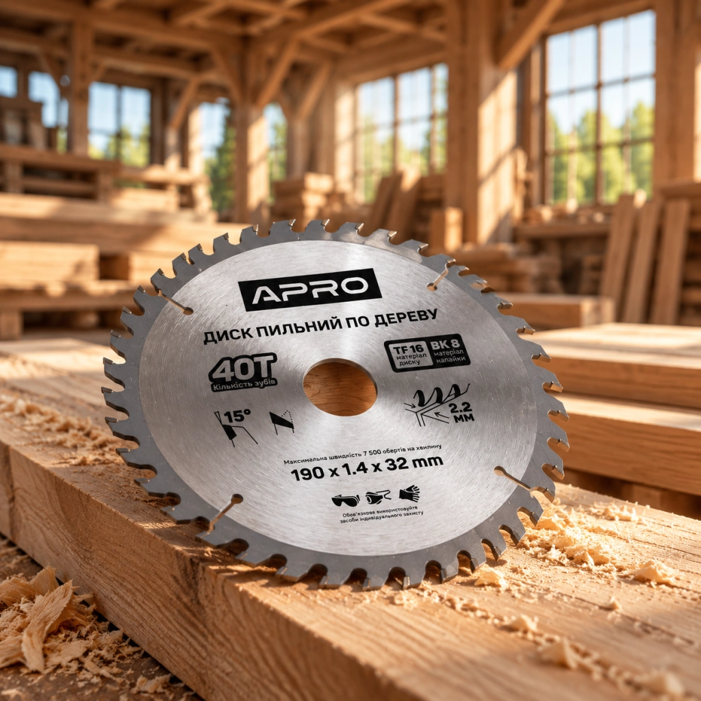 Диск пильний по дереву 190х32х40T APRO