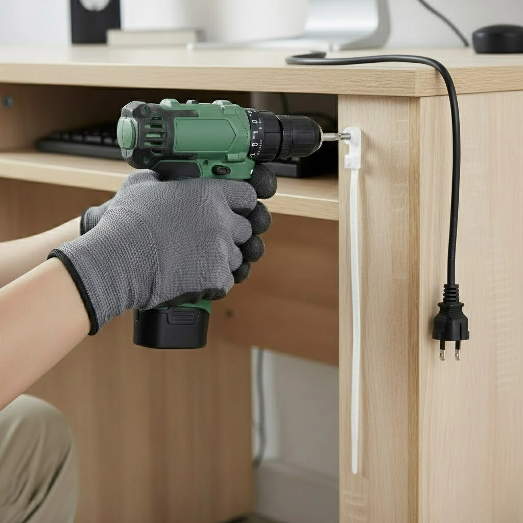 Стяжка кабельна APRO 5x200 з кріпленням біла