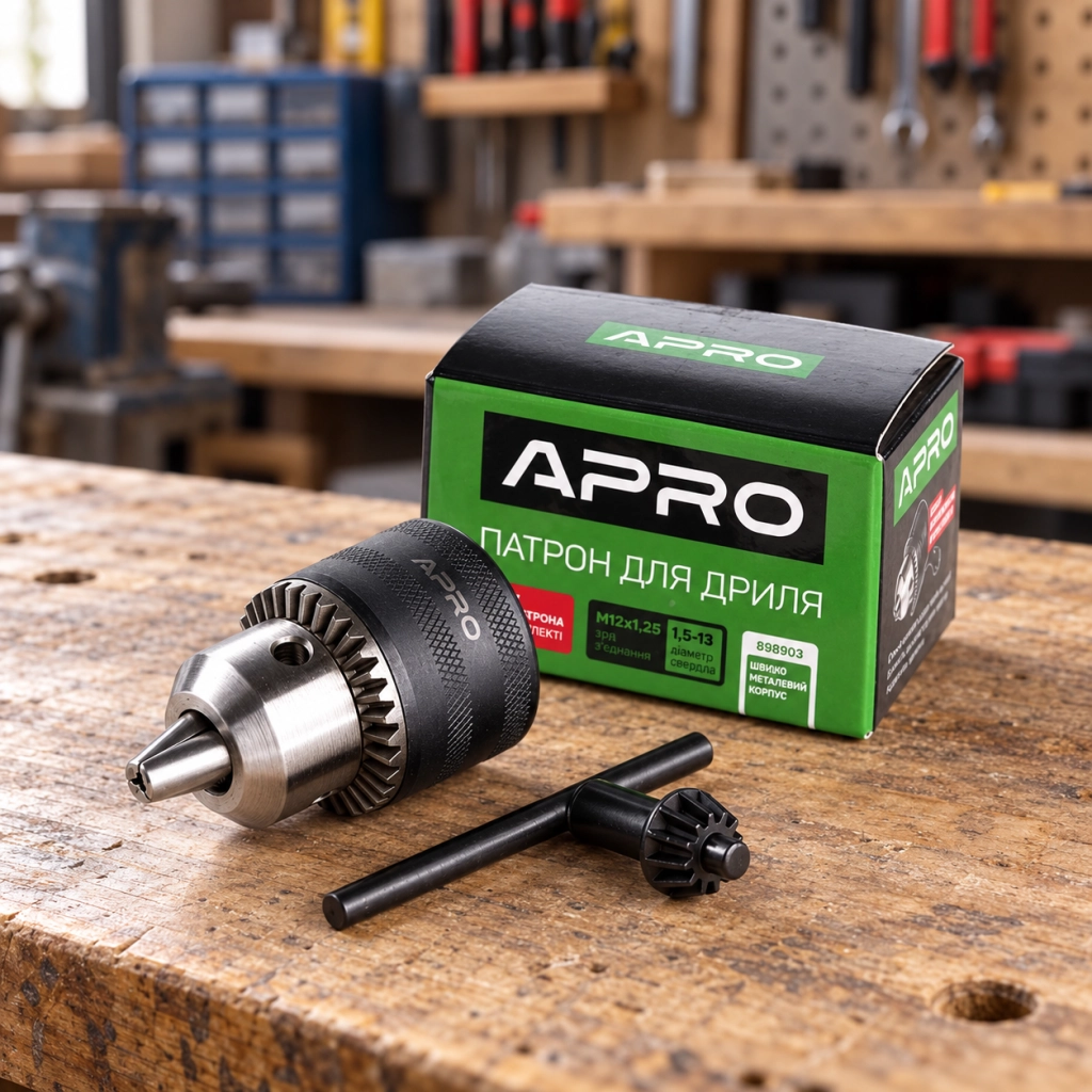 Патрон APRO M12x1,25 з ключем 1,5-13 мм