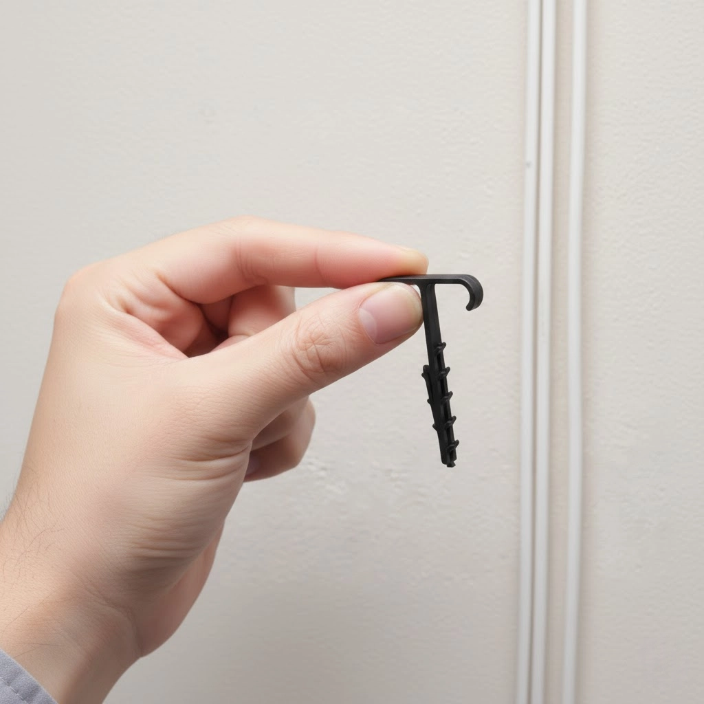 Дюбель-ёлочка двойная 12x5 для плоских проводов чёрный APRO