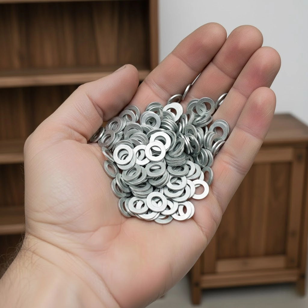 Шайба плоская 5 мм DIN 125 APRO белый цинк (ящик 36000 шт)