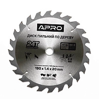 Диск пиловий до дерева 190х20х24T APRO