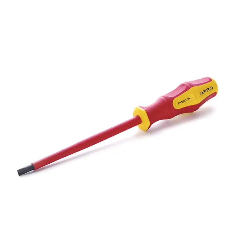 Отвертка диэлектрическая PH1x80 CrV (Phillips) обрезиненная APRO