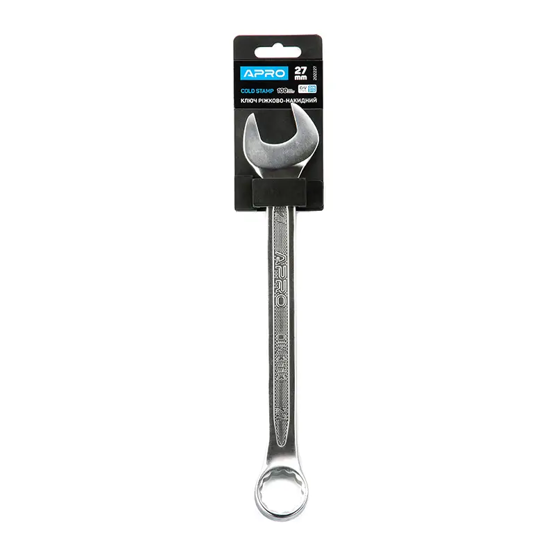 Ключ рожково-накидный CrV 27мм (холодный штамп DIN3113) APRO