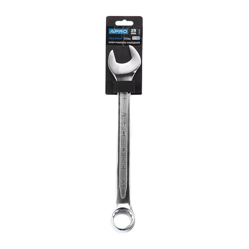 Ключ рожково-накидный CrV 29мм (холодный штамп DIN3113) APRO