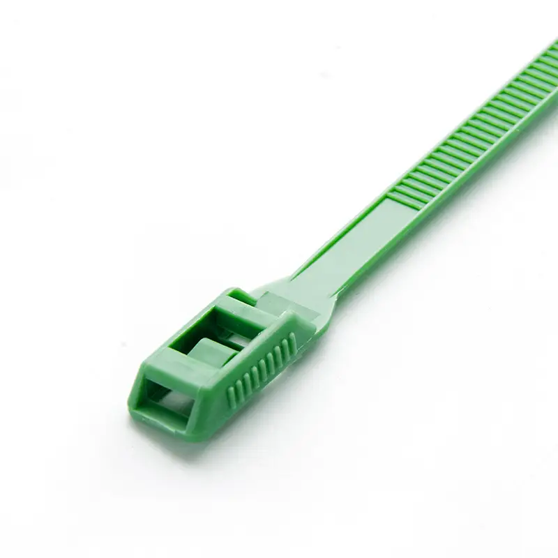 Стяжка кабельная с низким профилем замка 8x400 зеленый (100шт) APRO