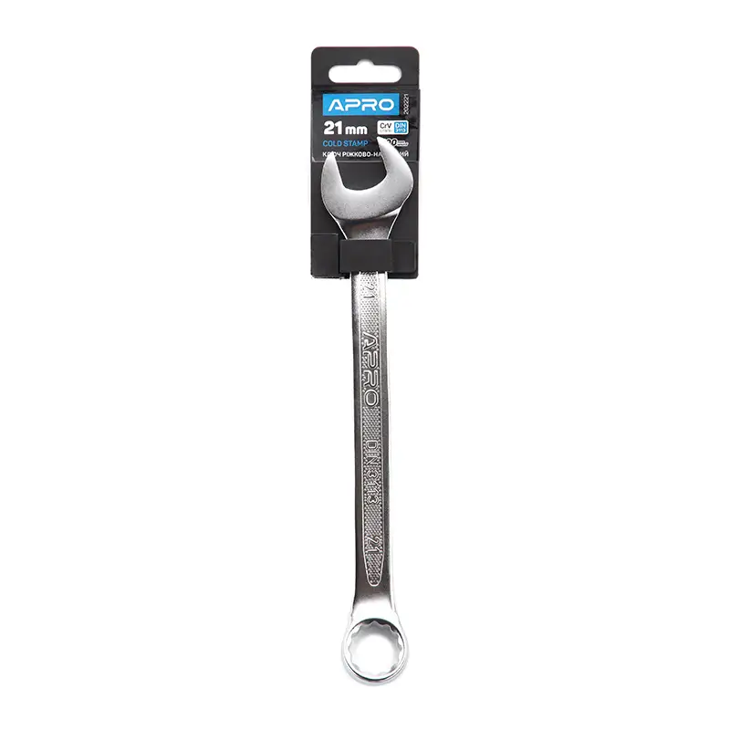 Ключ рожково-накидный CrV 21мм (холодный штамп DIN3113) APRO