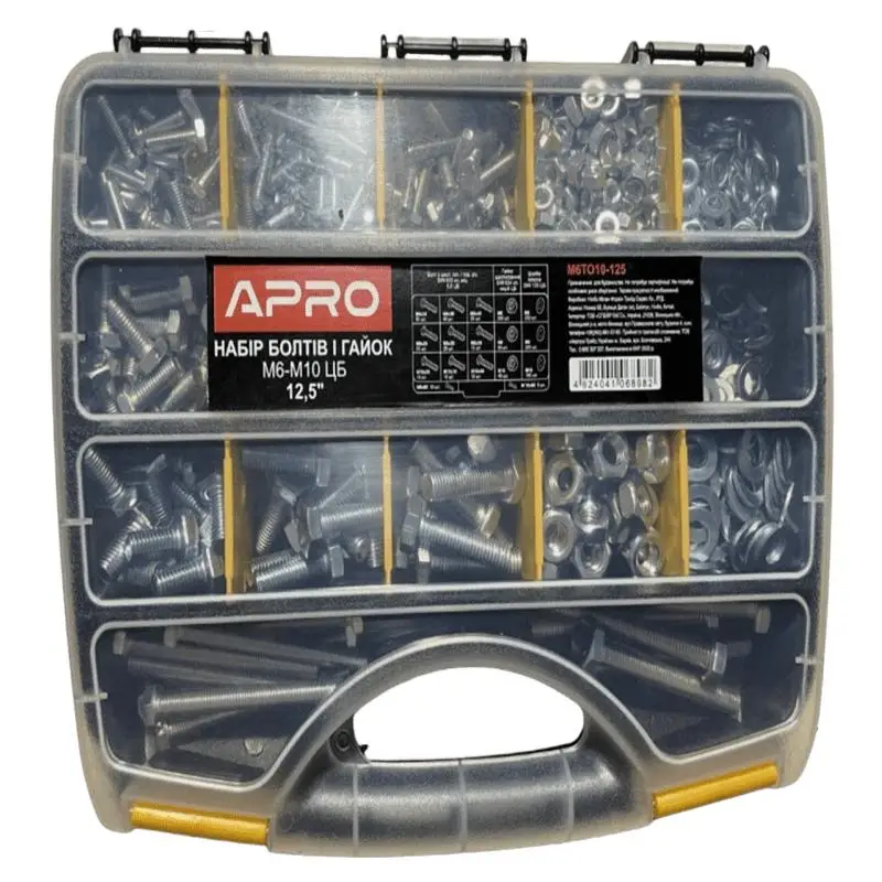 Набор болтов и гаек M6–M10 ЦБ 12,5'' 320х260х60мм APRO