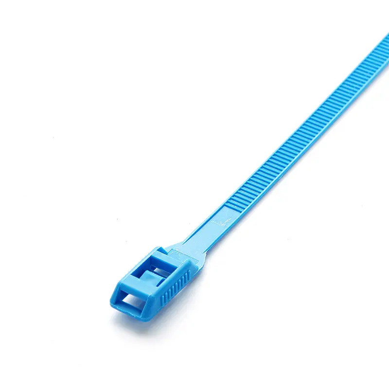 Стяжка кабельная с низким профилем замка 8x400 голубой (100шт) APRO